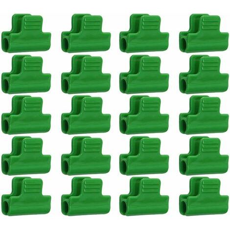 Lot de 20 clips de fixation pour films de serre, en plastique laminé, pour bâches, cadres et couvertures de rangées, diamètre 11 mm (1/5)