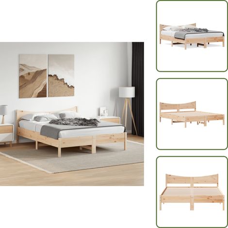 Letto in pino - vidaXL Giroletto senza Materasso 150x200 cm in Legno Massello di Pino -