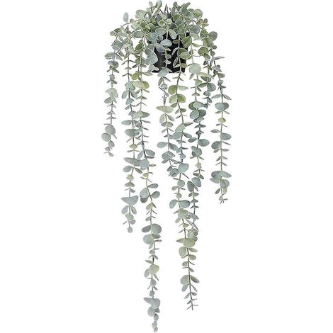 Une plante artificielle suspendue, un eucalyptus en pot simulé, convenant aux murs, aux pièces, aux meubles, aux terrasses et à la décoration intérieure/extérieure. (1/5)