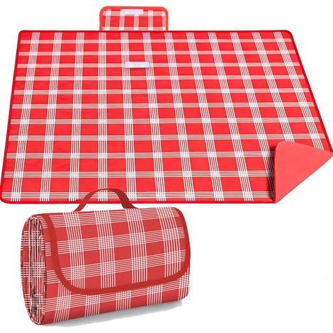 Wasserdichte Picknickdecke – 200 x 200 cm – Rot (1/5)