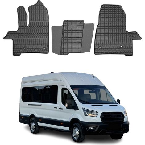 Tapis de Sol pour Ford Transit 2019-2025 Caoutchouc Noir
