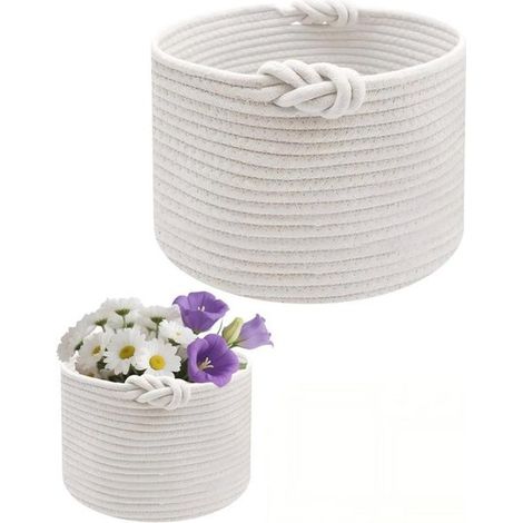 Cestino portaoggetti, cestino per pannolini, cestino portaoggetti rotondo con manici, cestino per il trasporto, borsa fasciatoio, organizer per pannolini, portatile / pratico / spazioso / minimale (1/5)