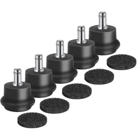 Roulettes de rechange pour chaise de bureau - Lot de 5 roulettes pivotantes pour roulettes fixes (1/5)