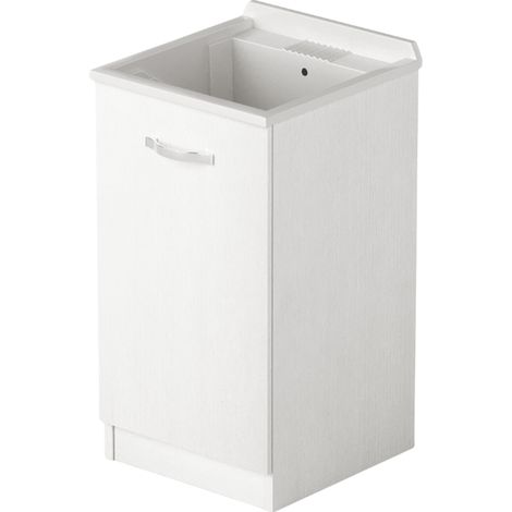 Mobile lavatoio per lavanderia 1 anta colore Bianco H86x47x50cm