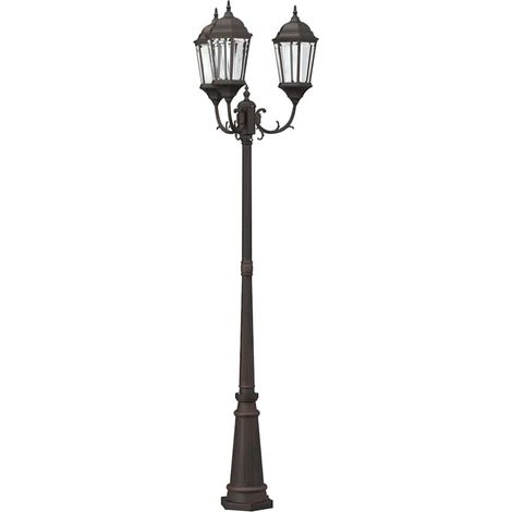 Lumière de jardin Bronze 61 x 53 x 235 cm Aluminium et verre
