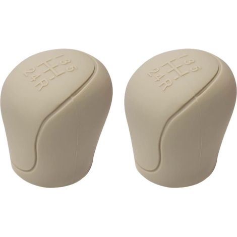 2pcs 6-speed Car Silicone Gear Shift Cover (beige), Rsistant  L'usure Et Aux Rayures, Antidrapant (1/5)