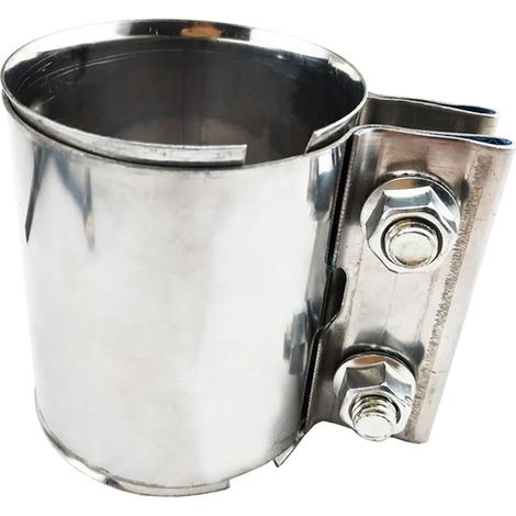 Connecteur de Tuyau Collier D'échappement 63mm Bande Tuyau D'échappement Acier Inoxydable Collier de Serrage Double D'échappement Manchon Raccord Longueur 87mm (1/5)