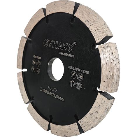 Disque de fraisage diamanté 125 mm, fraise à joints 10 mm pour béton, mortier, brique, maçonnerie et plâtre (125 x 10 x 22,23 mm)