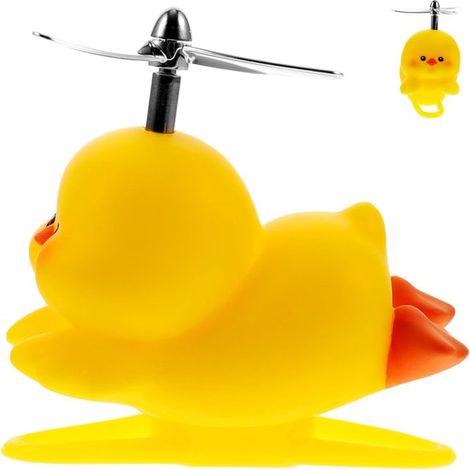 Campanello per bicicletta a forma di anatra, clacson per bicicletta a forma di anatra, simpatico clacson a elica per manubrio, ornamenti per auto a forma di anatra per bambini, adulti, sport all'aria 