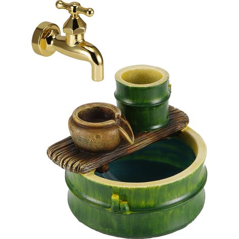 Décoration de bureau en forme de robinet flottant avec rocaille et eau courante, ornement pour la maison ou le bureau. (1/5)
