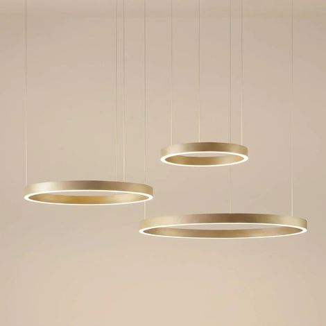[NEUWERTIG] B-Ware Quitani Hängeleuchte Aureon LED Pendelleuchte dimmbar gold 80cm Ø 3630 Lumen (1/2)