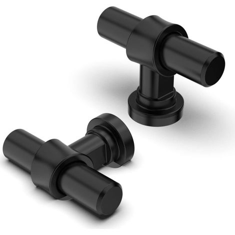 10 Stück mattschwarze Griffe für Möbel, Schränke, Küchen und Schubladen (1/4)