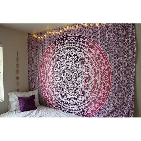 Popular Handicrafts Tapisserie murale mandala hippie, hippie, mandala, mandala, tapisserie murale, tapisserie mandala ombrée Lefou (1/5)