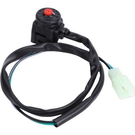 Interruptor de adelantamiento para motocicleta Greensen, interruptor de arranque/parada de bocina con enchufe impermeable y soporte para manillar de 22 mm (7/8") para ATV, scooter y moto de nieve -Cre