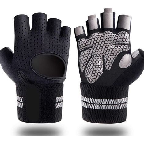 Atmungsaktive Gewichtheberhandschuhe – Unisex – Größe XL – Schwarz – (1/4)