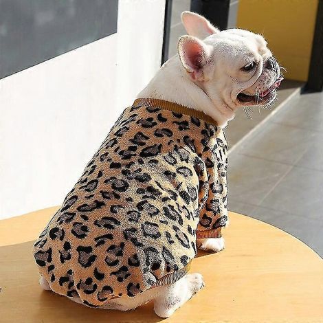 Niedlicher Hoodie mit Print für kleine Hunde, weiche Korallenfleece-Haustierweste, Winterkleidung für Hunde, geeignet für Französische Bulldoggen, Katzen, Chihuahuas und Yorkshire Terrier, Größe 6 (1/5)