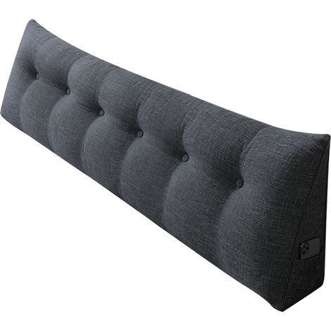 Coussin de Lecture Compensé, Triangulaire Coussin à Coins, Oreiller Cervical Dossier de Soutien Lombaire, Parfait comme coussin pour regarder la télévision et lire - Gris foncé 200cm (1/5)