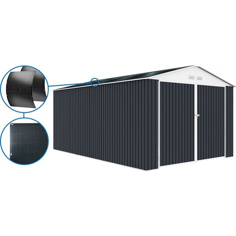 Garaje metálico <> - 15,36 m² con panel solar - Antracita (1/5)