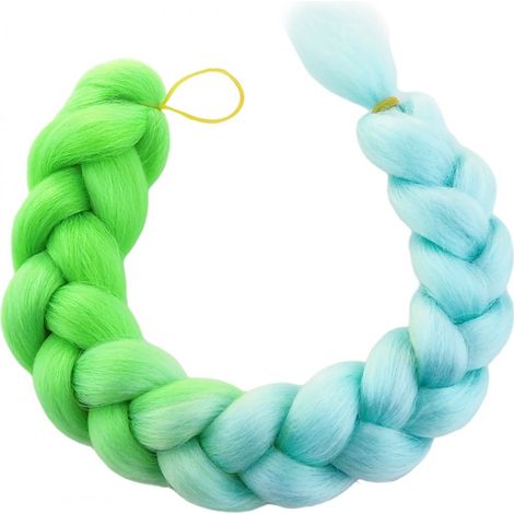 Extension per capelli sintetici, trecce spesse effetto ombré, colorate, lunghe 120 cm. (1/2)