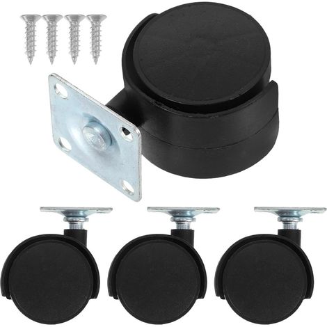 4pcs Petites Roues Pivotantes pour Meubles en Plastique et Acier Inoxydable, Support Stable et Mobilité Facile, pour Table Basse et Mobilier de Bureau (1/5)