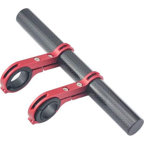 Prolunga per manubrio di bicicletta, supporto per manubrio, spazio di archiviazione aggiuntivo, materiale leggero, lunghezza 20 cm, rosso (1/5)