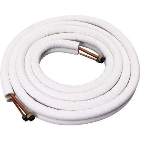 Liaison cuivre 1/4-3/8 3m - Tuyau En Cuivre Isolé - Climatiseur Tuyaux Raccords - double paire de tubes à bobine