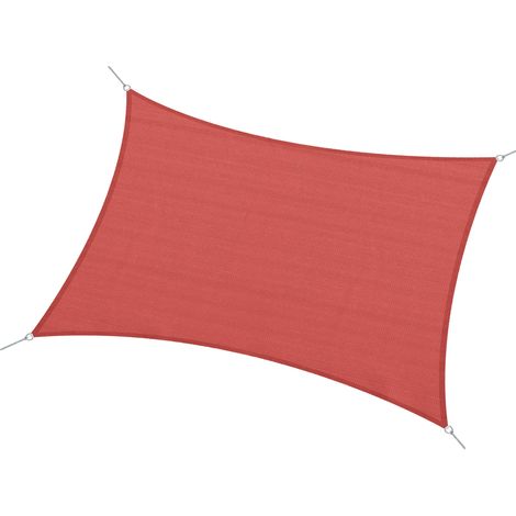 Rechteckiges Sonnensegel 4x6m, UV-beständiges HDPE-Gewebe (185 g/m²), terrakottafarben, für Garten, Terrasse, Patio, Pool und Balkon