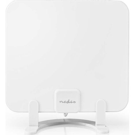 Antena HDTV interior  Activo  FM/UHF/VHF  Rango de recepción: 0-25 km  LTE700  Ganancia: 30 dB  ABS  Blanco