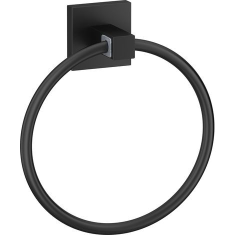 2er-Pack Handtuchhalter, runder, mattschwarzer Wandhandtuchring aus Edelstahl für Küche und Badezimmer (15,7 cm) (1/3)