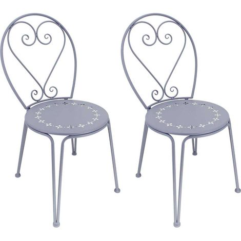 Chaise détente en fer Belle Époque Lot de 2 (1/2)