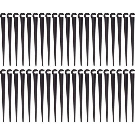 Piquets de support de tuyau d'irrigation Piquets de tuyau de support Outils de jardinage d'irrigation goutte à goutte en plastique,Convient pour tuyau d'irrigation en PVC de 47 mm , paquet de 100 (dia (1/5)