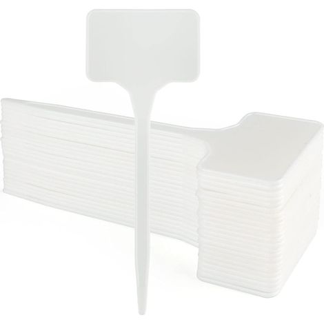 Sollbry 50 Pieces 15CM extérieur Plante de Grandes étiquettes extérieur Plastique Jardin Potager, Blanc (1/5)