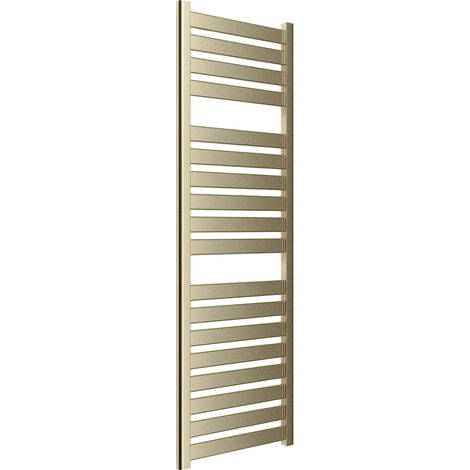 Signature Astor Flat Panel Heated Towel Rail 1420mm H x 500mm W - Brushed Brass
