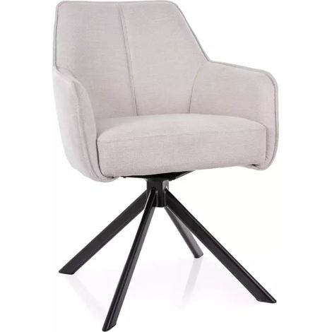 Chaise pivotante beige en tissu avec retour automatique NOMP (1/5)