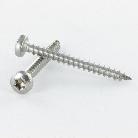 Spax – Vis bois et aggloméré VBA tête ronde TR TORX T20 4X20 mm inox A4 – Lot de 10 pièces – Résistance à la corrosion pour applications extérieures - A4-10
