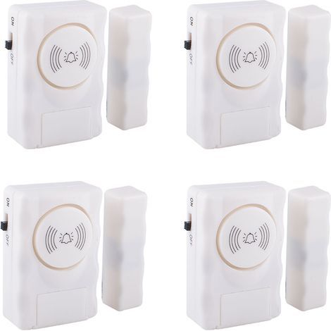 Tür-/Fenster-Alarmsensor – Magnetischer Auslöser – 105 dB Sirene – Kabellos und autark – 4er-Pack (1/5)