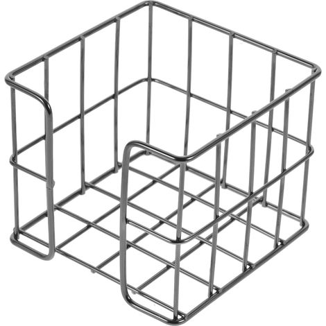 Panier Carré en Fer Noir pour Bloc-Notes, Petit Organiseur de Bureau Robuste et Élégant, pour Maison et Bureau, Rangement Pratique pour Notes (1/5)
