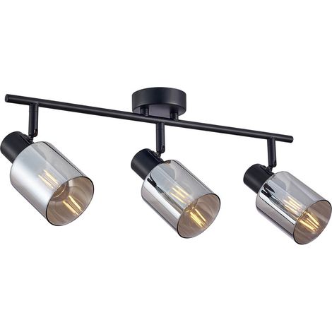 Faretto soffitto moderno triplo nero orientabile E14 Italux