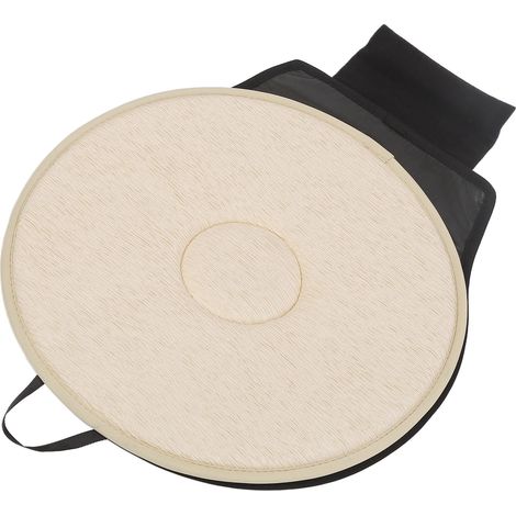 Coussin de siège auto portable, rotatif à 360°, beige, doux et respirant pour personnes âgées et femmes enceintes (1/5)