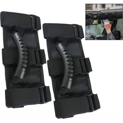 Set mit 2 Türgriffen aus Gummi für Jeep Wrangler YJ TJ JK, Griffe für Seitentüren und Innenausstattung - Crezuo