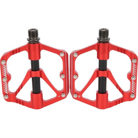 Pédales VTT WAKE Bike 3 Roulements Alliage Aluminium Durable Accessoire Vélo Montagne Rouge (1/5)