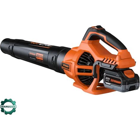 Manuzen - Souffleur sans fil 20 V 744 m³/h – batterie et chargeur — Orange — 1 batterie incluse (1/5)