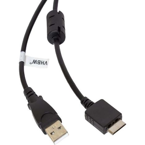 vhbw USB Datenkabel (Typ A auf MP3 Player) Ladekabel kompatibel mit Sony Walkman NWZ-S716FSNC, NWZ-S718F MP3 Player - schwarz, 150cm