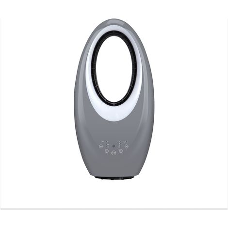 Ventilador Sin Aspas Canales Gris 50w 3velocidades Oscilante 4col.led Tactil C/remoto