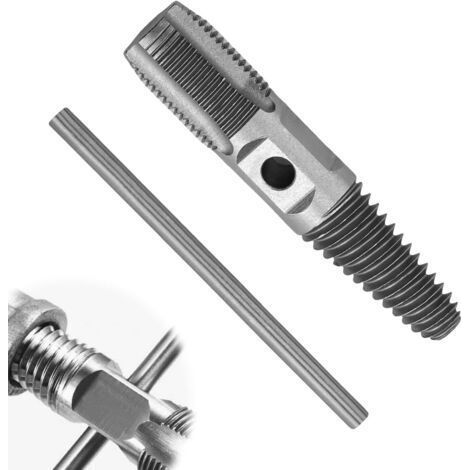 Extracteur de vis, extracteur de vis à double tête 1/2", extracteur pour vis cassées, extracteur de boulons, convient pour retirer les vis cassées et réparer les filetages de tuyaux (1/5)