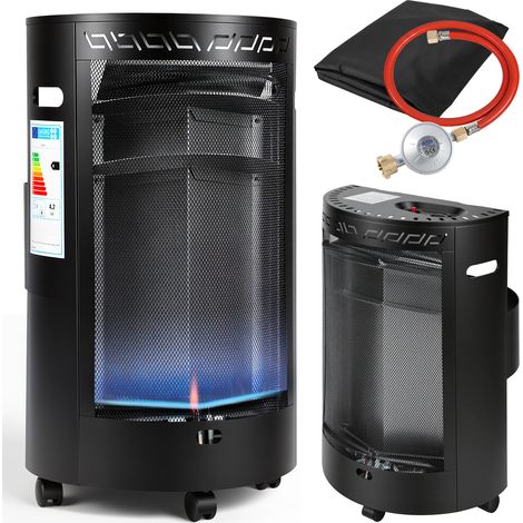 Wolketon Mobile Gasheizung Blue Flame, 1600 W/4200 W, Druckregler & Schlauch, 4 Lenkrollen (1/5)