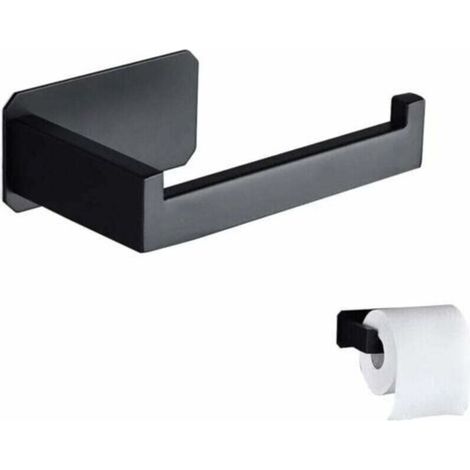 ZVD-Toilet Paper Holder Original Wall Mounted Toilet Paper Holder Stainless Steel No Drilling Black Toilet Paper Holder 3M Glue for Bathroom Decoration Toilet Home Accessories (1/4)