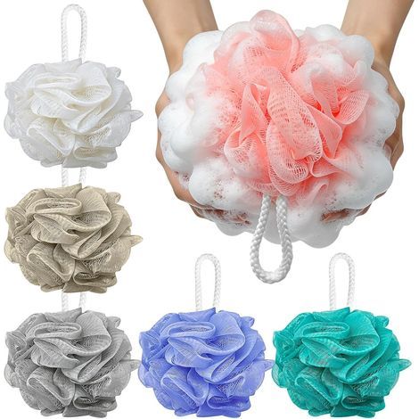 6 Pieces Bath Sponge, 40 g Foam Washable Shower Flower, Exfoliating Body Sponge, Washable Shower Mesh Massage Sponge, to Exfoliate Skin Cleansing Soothing Skin (1/5)
