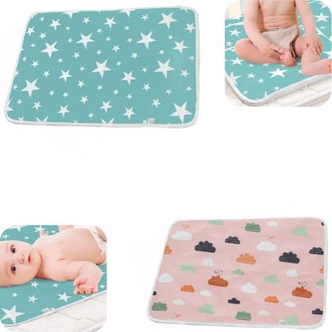Alèses bébé lot de 2 - tapis imperméables et respirants 50 x 70 cm, multicolore (1/5)