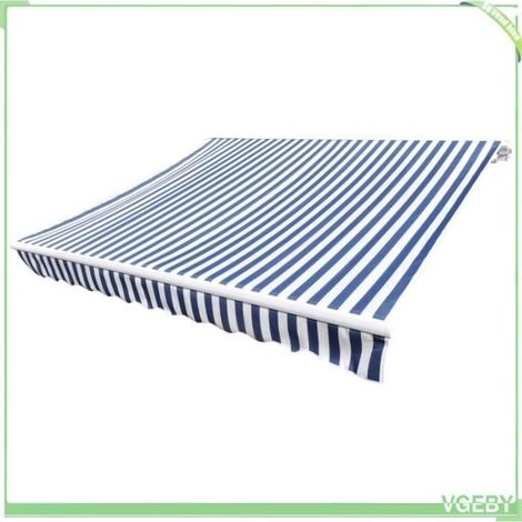 Toile d'auvent - V GEBY - Bleu et blanc - 330x245 cm - Imperméable - Résistance UV (1/4)